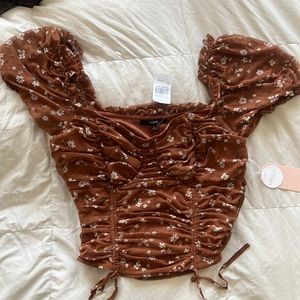 FLOWER PRINTED corset-shaped shirt 
New with tags!!